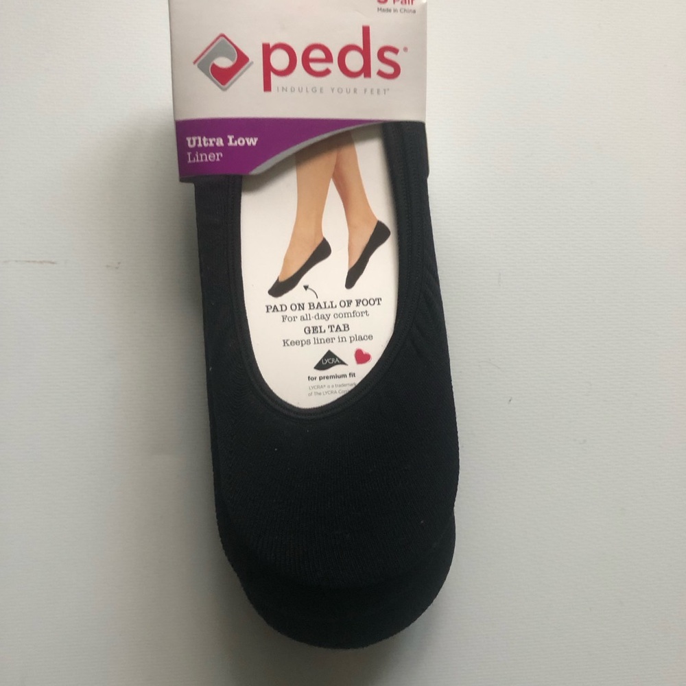 Peds Black Ultra Low Liner Socks